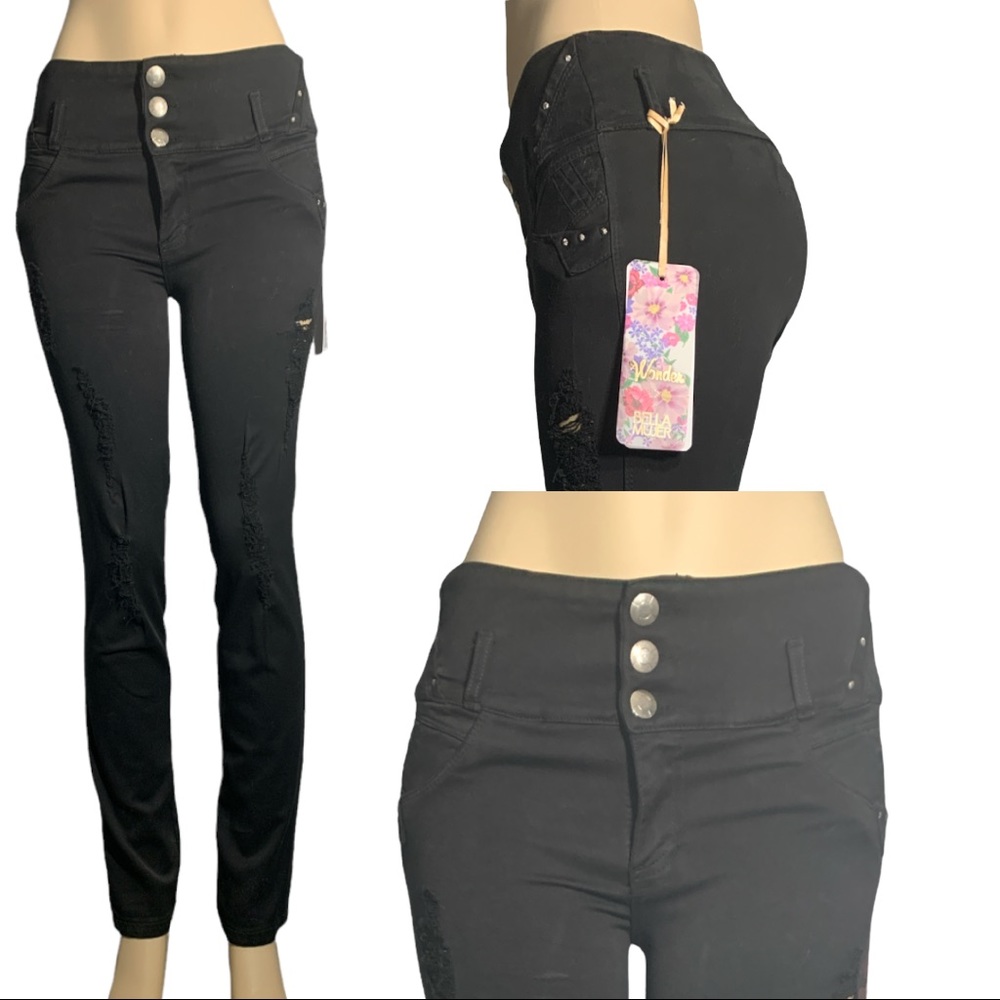 *NEW* Colombian Authentic Butt Lifting High Waist  Ripped Skinny J Size 12